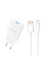 Încărcător de rețea Dudao A4EU USB-A 2.1A + cablu USB-A / Lightning alb