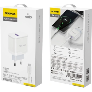 Kup Încărcătorul de rețea Dudao A20EU USB-A 18W + cablu USB-A / microUSB alb - DDA324 - {ean13} - Sklep Home Screen