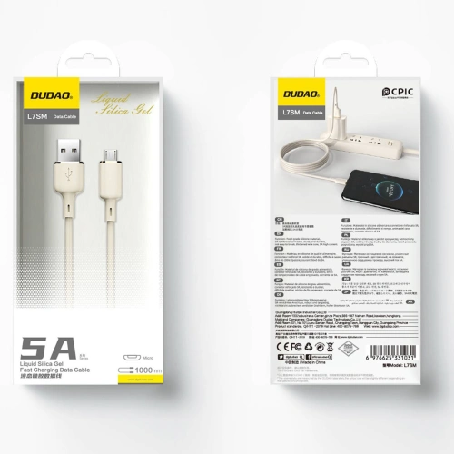 Kup Cablul Dudao L7SM USB-A / microUSB 5A 1m bej - DDA327 - {ean13} - Sklep Home Screen