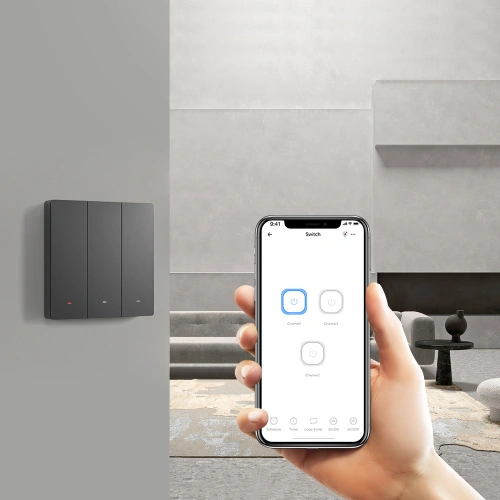 Kup Inteligent comutator Sonoff 1-canale perete Wi-Fi negru - SNF150 - {ean13} - Sklep Home Screen