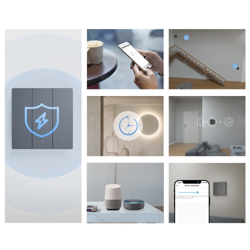 Kup Inteligent comutator Sonoff 1-canale perete Wi-Fi negru - SNF150 - {ean13} - Sklep Home Screen