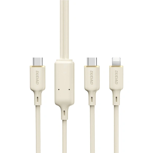 Kup Kabel 2w1 Dudao L7SF USB-C / USB-C, Lightning 100W 1.2m beige - DDA335 - {ean13} - Sklep Home Screen