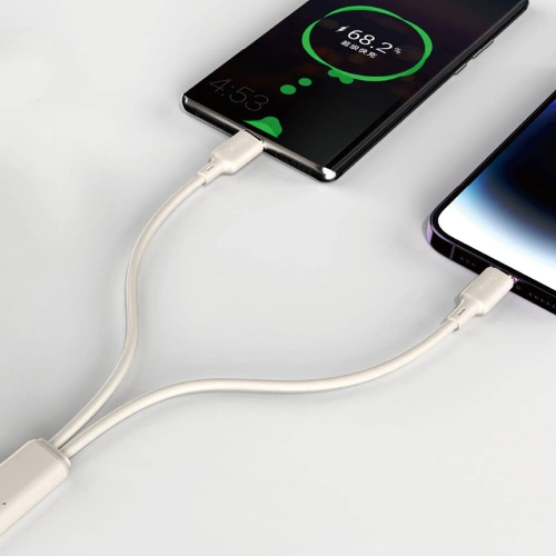 Kup Kabel 2w1 Dudao L7SF USB-C / USB-C, Lightning 100W 1.2m béžový - DDA335 - {ean13} - Sklep Home Screen
