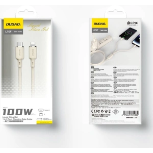 Kup Kabel 2w1 Dudao L7SF USB-C / USB-C, Lightning 100W 1.2m bej - DDA335 - {ean13} - Sklep Home Screen