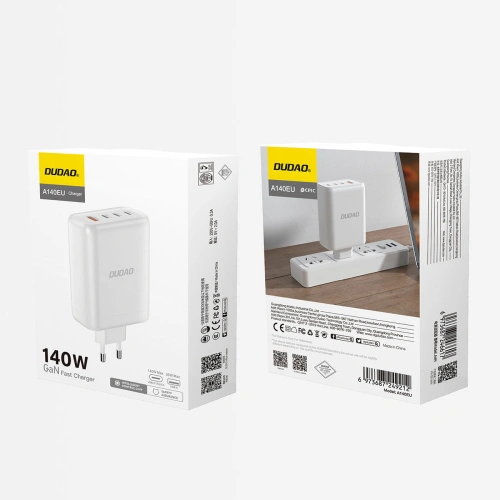 Kup Netzteil Dudao A140EU USB-A, 3xUSB-C PD 140W weiß - DDA337 - {ean13} - Sklep Home Screen