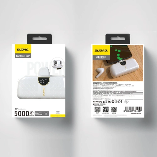 Kup Powerbank Dudao K20SC USB-C 5000mAh weiß - DDA339 - {ean13} - Sklep Home Screen
