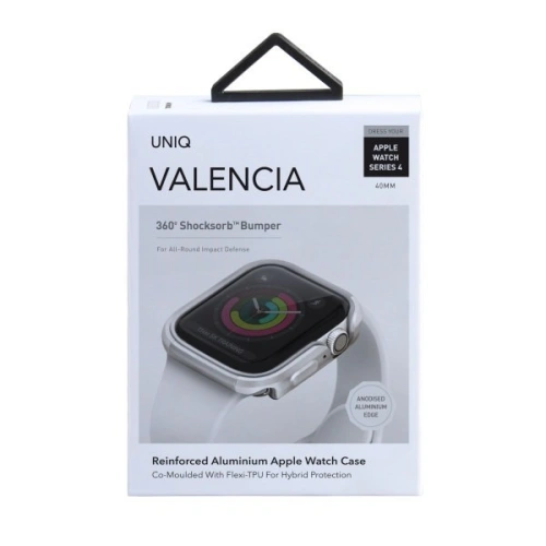 Kup Etui UNIQ Valencia Apple Watch 4/5/6/7/SE/8/9 40/41MM srebrny/titanium silver - UNIQ107TITSLV - {ean13} - Sklep Home Screen