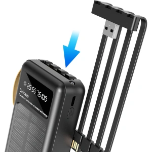 Kup Powerbank solarny Dudao K18+ USB-A, USB-C, Lightning, microUSB 20000mAh czarny - DDA345 - {ean13} - Sklep Home Screen