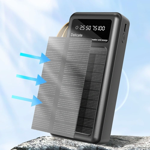 Kup Solární powerbank Dudao K18+ USB-A, USB-C, Lightning, microUSB 20000mAh černý - DDA345 - {ean13} - Sklep Home Screen