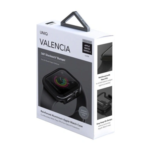 Kup Etui UNIQ Valencia Apple Watch 4/5/6/7/8/9/SE 44/45mm szürke/gunmetal szürke - UNIQ111GUNMETALGRY - {ean13} - Sklep Home Screen