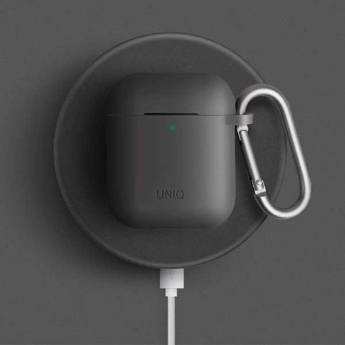 Kup Etui UNIQ Vencer Apple AirPods 1/2 Silicone szary/charcoal grey - UNIQ115GRY - {ean13} - Sklep Home Screen