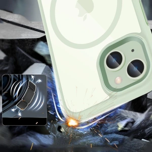 Etui Tech-Protect MagMat MagSafe Apple iPhone 15 zöld/átlátszó