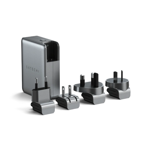 Kup Ładowarka sieciowa podróżna Satechi 4-Port GaN Travel Charger US, UK, EU, AS 4xUSB-C 140W - STH109 - {ean13} - Sklep Home Screen