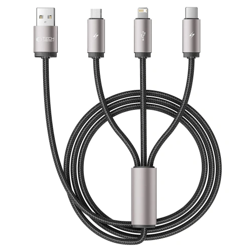 Kup Kabel 3w1 Tech-Protect Ultraboost USB-A / microUSB, USB-C, Lightning 3.5A 1m Grau - THP2736 - {ean13} - Sklep Home Screen