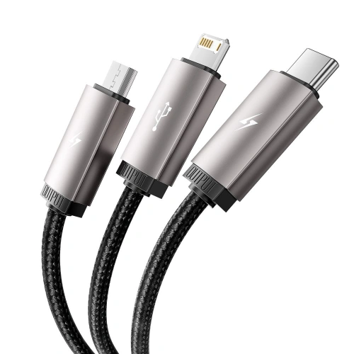 Kup Kabel 3w1 Tech-Protect Ultraboost USB-A / microUSB, USB-C, Lightning 3.5A 1m Grey - THP2736 - {ean13} - Sklep Home Screen