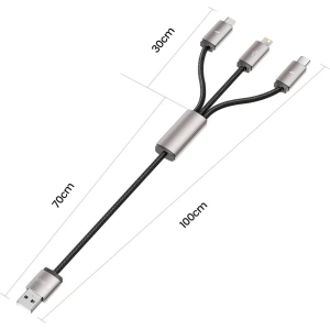 Kup Kábel 3w1 Tech-Protect Ultraboost USB-A / microUSB, USB-C, Lightning 3.5A 1m Szürke - THP2736 - {ean13} - Sklep Home Screen