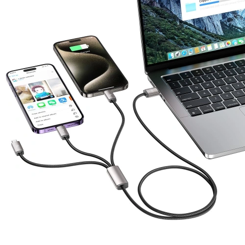 Kup Kabel 3w1 Tech-Protect Ultraboost USB-A / microUSB, USB-C, Lightning 3.5A 1m Grey - THP2736 - {ean13} - Sklep Home Screen