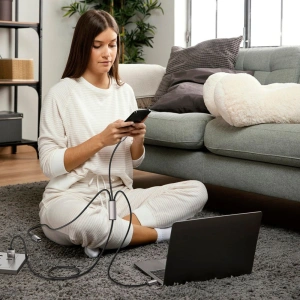 Kup Kábel 3w1 Tech-Protect Ultraboost USB-A / microUSB, USB-C, Lightning 3.5A 1m Szürke - THP2736 - {ean13} - Sklep Home Screen