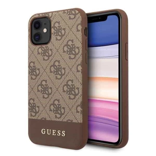 Kup Etui Guess GUHCN61G4GLBR Apple iPhone 11 brązowy/brown hard case 4G Stripe Collection - GUE201BR - {ean13} - Sklep Home Screen