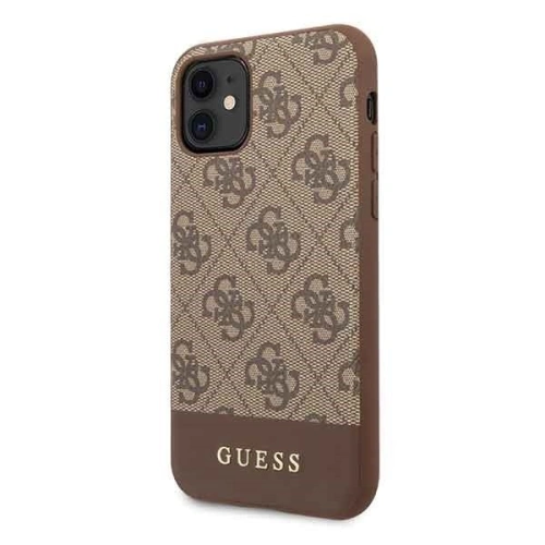 Kup Etui Guess GUHCN61G4GLBR Apple iPhone 11 brązowy/brown hard case 4G Stripe Collection - GUE201BR - {ean13} - Sklep Home Screen