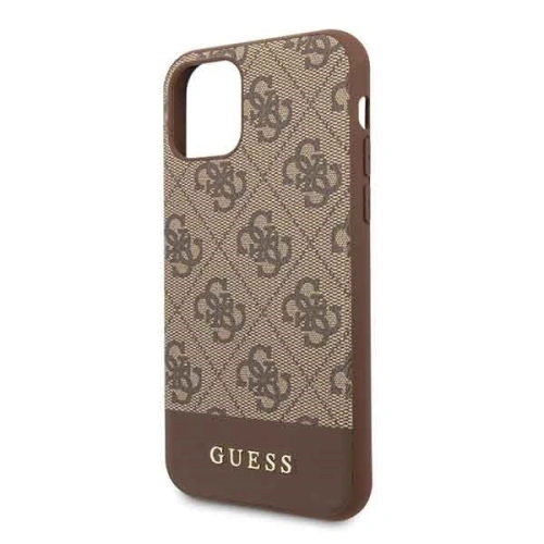 Kup Etui Guess GUHCN61G4GLBR Apple iPhone 11 brązowy/brown hard case 4G Stripe Collection - GUE201BR - {ean13} - Sklep Home Screen