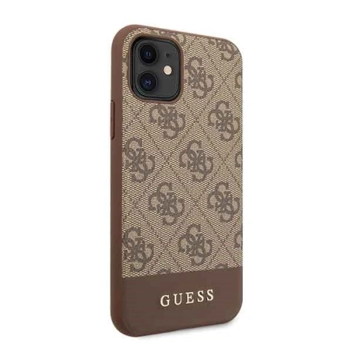 Kup Etui Guess GUHCN61G4GLBR Apple iPhone 11 brązowy/brown hard case 4G Stripe Collection - GUE201BR - {ean13} - Sklep Home Screen