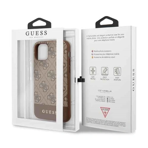 Kup Etui Guess GUHCN61G4GLBR Apple iPhone 11 brązowy/brown hard case 4G Stripe Collection - GUE201BR - {ean13} - Sklep Home Screen