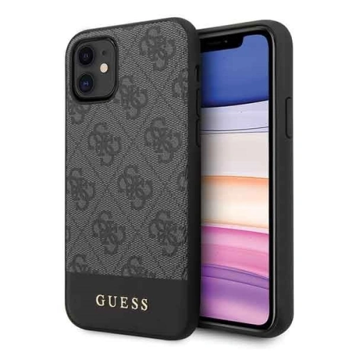 Kup Etui Guess GUHCN61G4GLGR Apple iPhone 11 gri/hard case 4G Stripe Collection - GUE202GRY - {ean13} - Sklep Home Screen