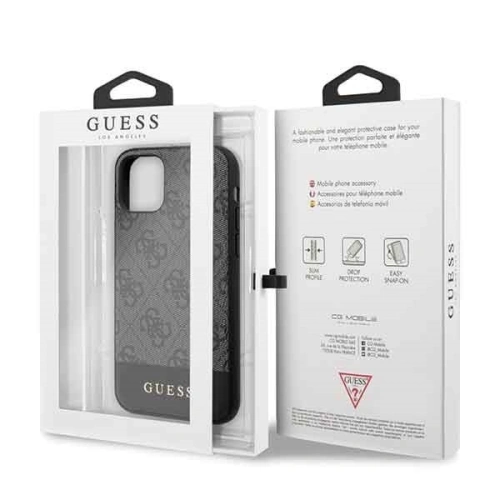Kup Etui Guess GUHCN61G4GLGR Apple iPhone 11 gri/hard case 4G Stripe Collection - GUE202GRY - {ean13} - Sklep Home Screen