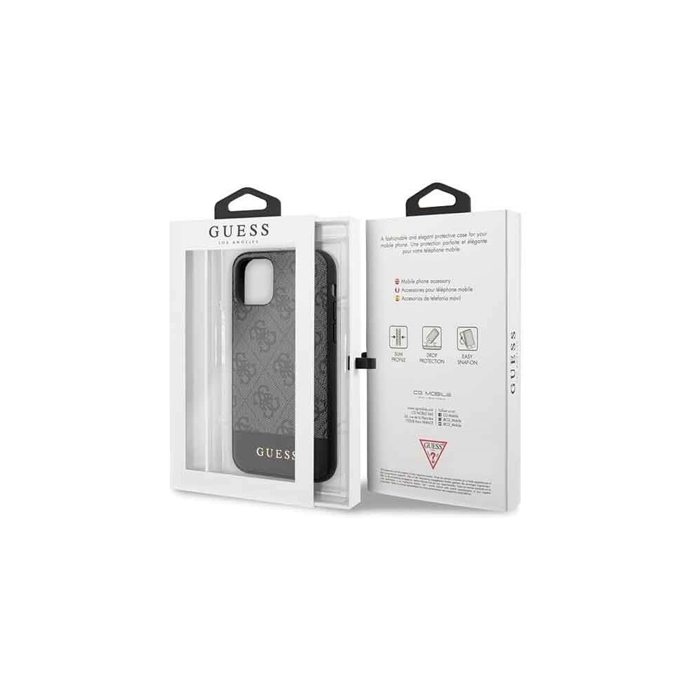 Etui Guess GUHCN61G4GLGR Apple iPhone 11 szary/grey hard case 4G Stripe Collection