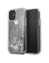 Guess Apple Tasche GUHCN61GLHFLSI iPhone 11 silber/silberne Hartschale Glitter Hearts