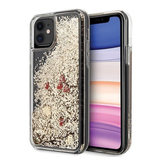 Kup Etui Guess GUHCN61GLHREGO Apple iPhone 11 zlaté/hard case Liquid Glitter Hearts - GUE206GLD - {ean13} - Sklep Home Screen