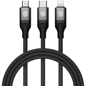 Kup Kabel 3w1 Nillkin Swift Pro USB-A / microUSB 2A, USB-C 2A, Lightning 4.4A, 480Mbps, 1.5m Černý / Černý - NLK1516 - {ean13} - Sklep Home Screen