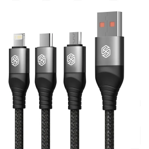 Kabel 3w1 Nillkin Swift Pro USB-A / microUSB 2A, USB-C 2A, Lightning 4.4A, 480Mbps, 1.5m Black / Czarny