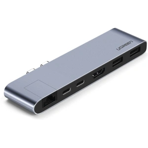 Adapter 6w1 UGREEN Hub 2x USB-C na 2x USB 3.0 + 2x USB-C + HDMI + RJ45 do MacBook Pro