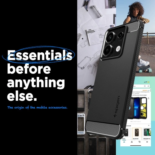 Kup Etui Spigen Rugged Armor Xiaomi Redmi Note 13 Pro 5G / Poco X6 5G Matt Fekete - SPN3379 - {ean13} - Sklep Home Screen