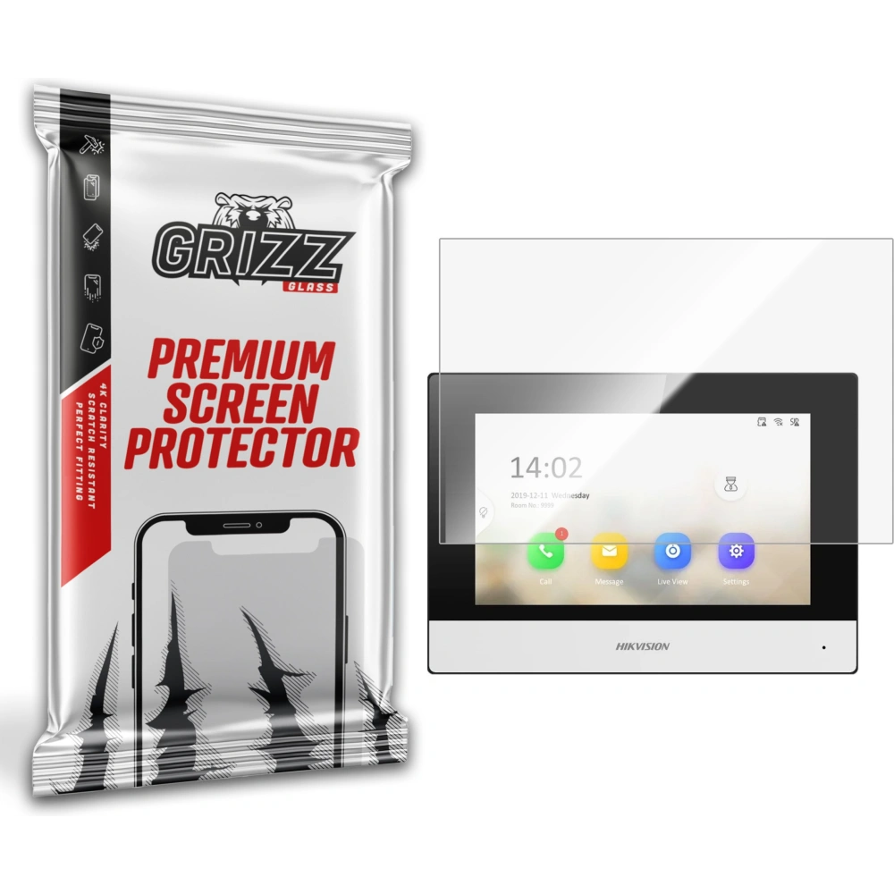 Folia ceramiczna GrizzGlass CeramicFilm do wideodomofonu HIKVISION IP DS-KH8350-WTE1/EU 7"
