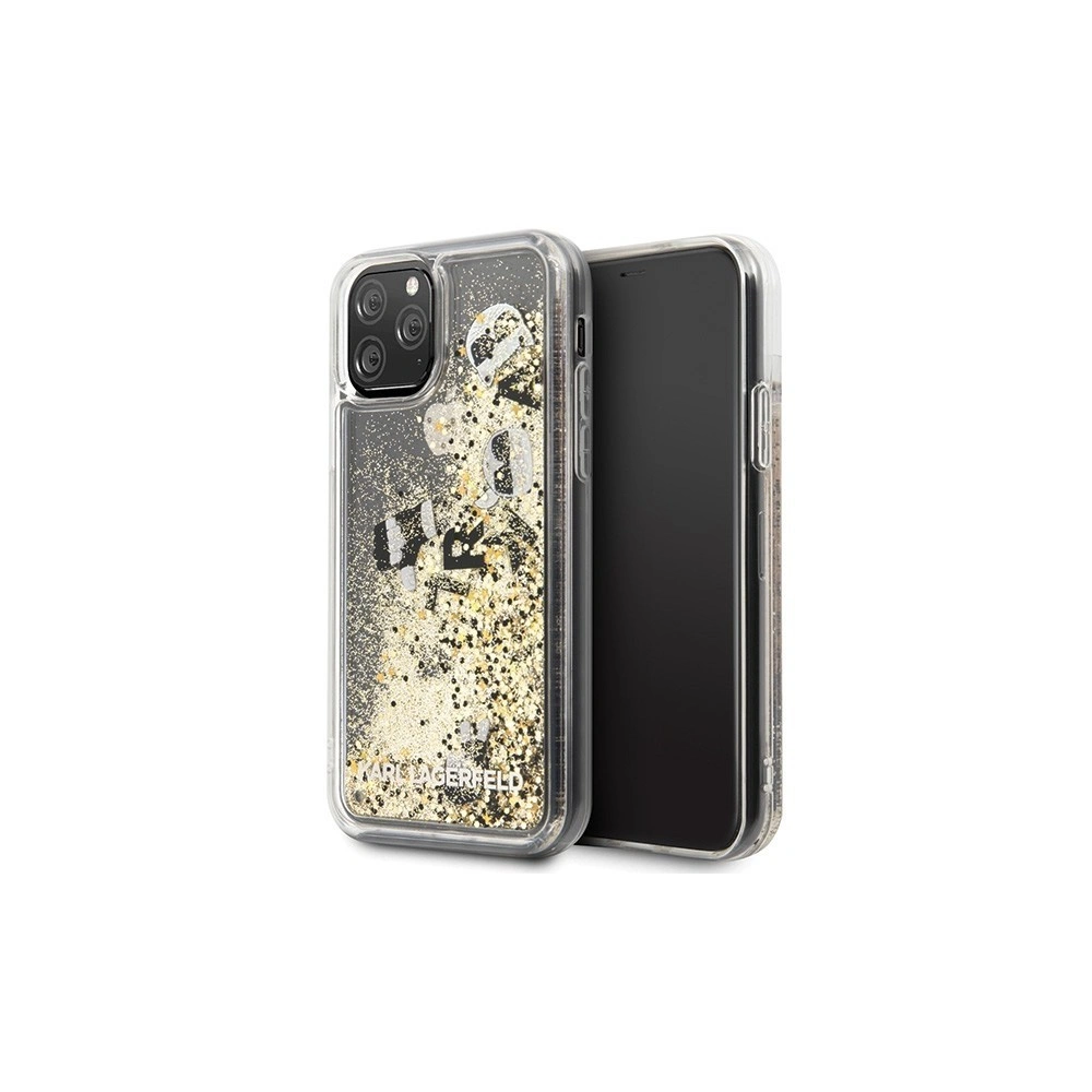 Karl Lagerfeld KLHCN58ROGO iPhone 11 Pro czarno-złoty/black & gold hard case Glitter