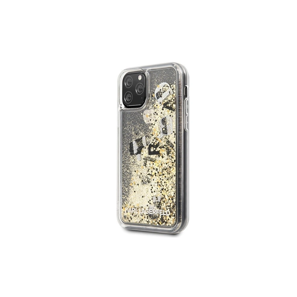 Karl Lagerfeld KLHCN58ROGO iPhone 11 Pro czarno-złoty/black & gold hard case Glitter