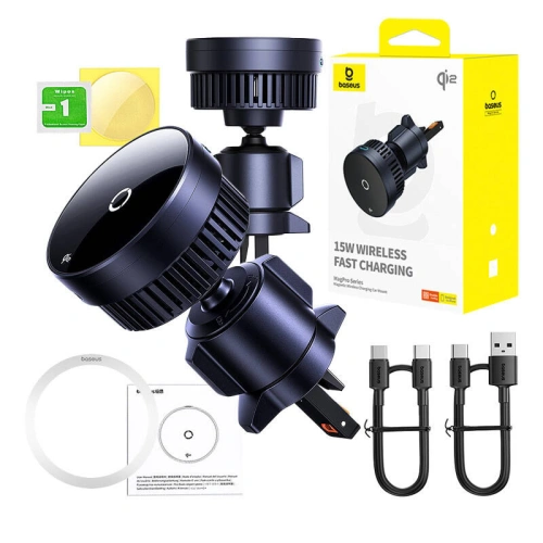 Kup Următorul suport auto pentru grilaj Baseus MagPro cu încărcător inductiv de 15W (negru) - BSU4864 - {ean13} - Sklep Home Screen