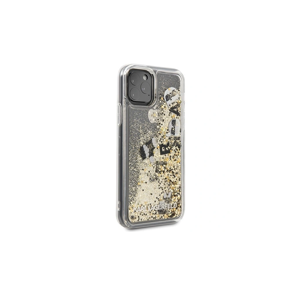 Karl Lagerfeld KLHCN58ROGO iPhone 11 Pro czarno-złoty/black & gold hard case Glitter
