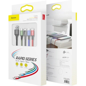 Powerbank Baseus Bipow 30000mAh 15W + kabel 4w1 USB-A / microUSB, 2xUSB-C, Lightning 1.2m