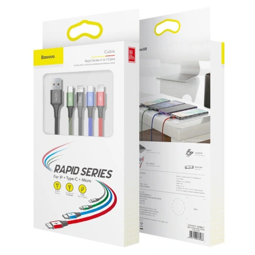 Kup Powerbank Baseus Bipow 30000mAh 15W + kabel 4w1 USB-A / microUSB, 2xUSB-C, Lightning 1.2m - BSU4867 - {ean13} - Sklep Home Screen