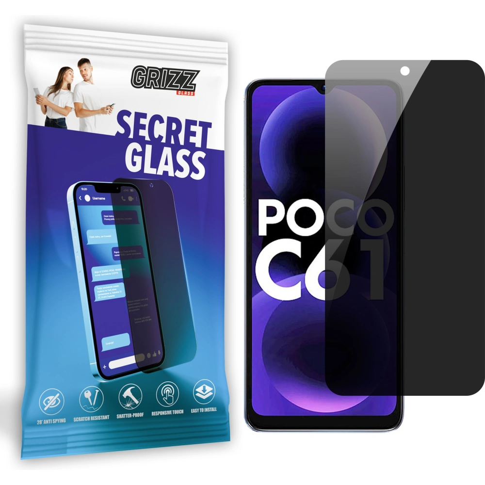 Matowe szkło prywatyzujące GrizzGlass SecretGlass do Xiaomi POCO C61