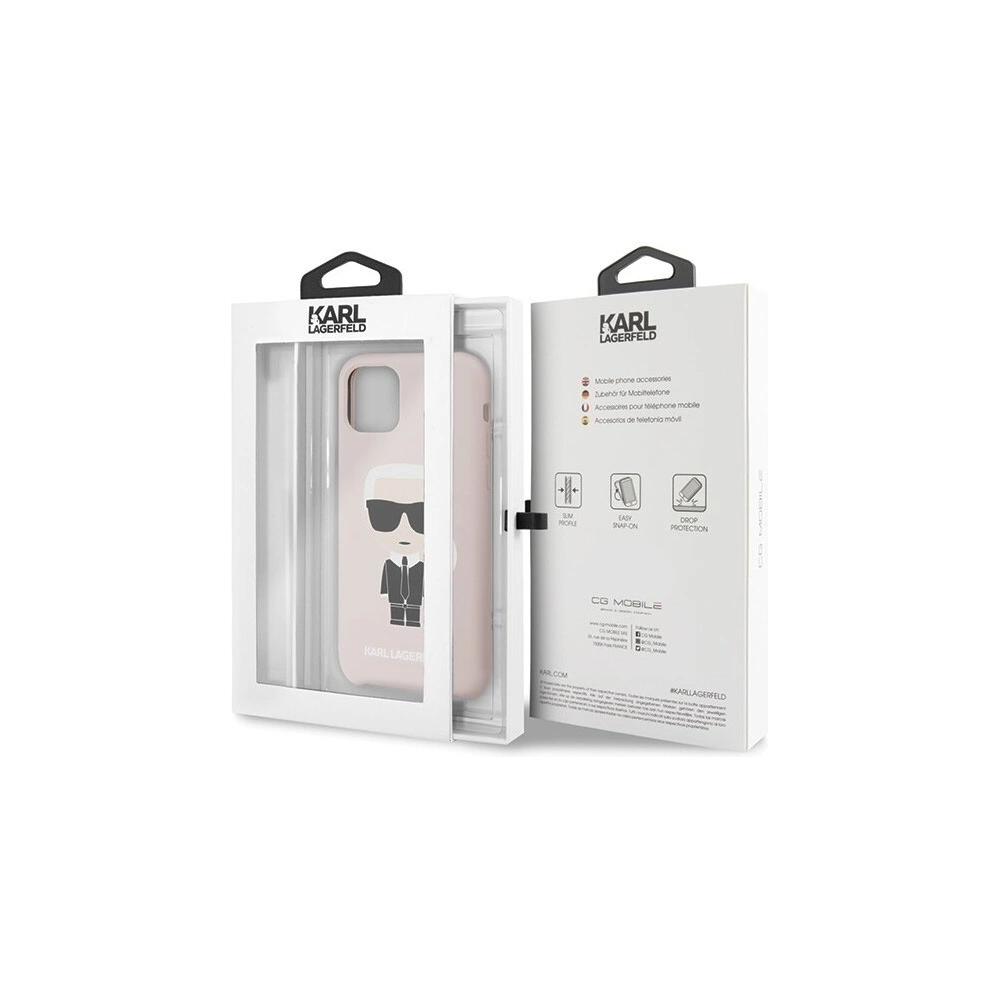 Karl Lagerfeld KLHCN58SLFKPI iPhone 11 Pro hardcase jasnoróżowy/light pink Silicone Iconic