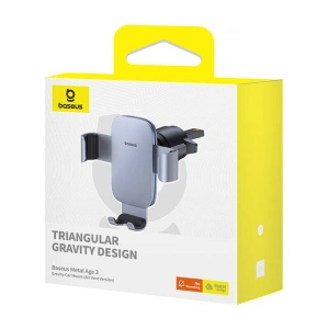 Buy Baseus Metal Age 3 grille gravity car mount grey - BSU4871 - {ean13} - Home Screen Store Europe