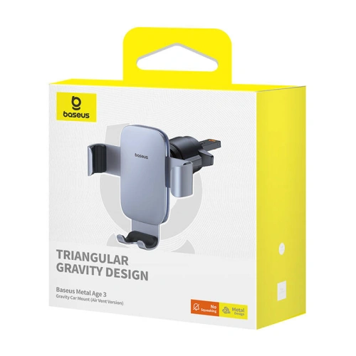 Buy Baseus Metal Age 3 grille gravity car mount grey - BSU4871 - {ean13} - Home Screen Store Europe