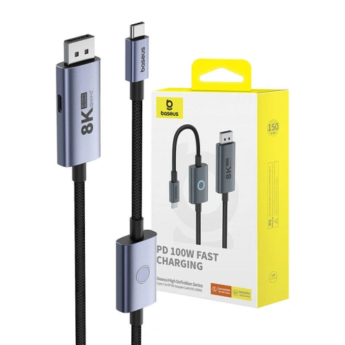 Kup Adapter Baseus BS-OH176 USB-C / DisplayPort 8K 60Hz 1.5m czarny - BSU4872 - {ean13} - Sklep Home Screen