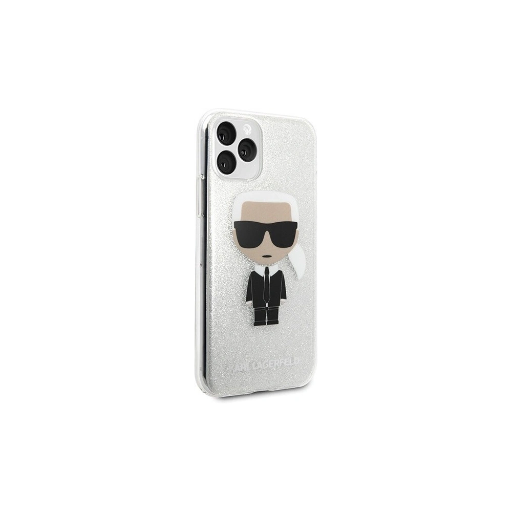 Karl Lagerfeld KLHCN58TPUTRIKSL iPhone 11 Pro srebrny/silver Glitter Ikonik Karl