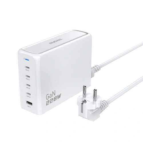 Buy Network charger Dudao A228EU GaN 1xUSB-A, 4xUSB-C PD 228W white - DDA349 - {ean13} - Home Screen Store Europe